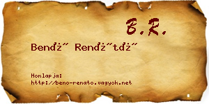 Benő Renátó névjegykártya